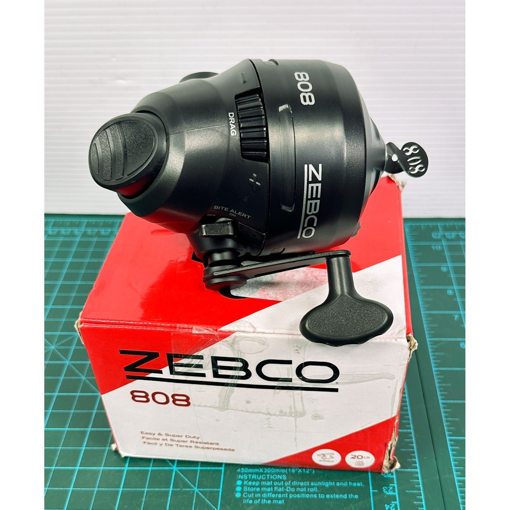 Zebco 808 Spincast Fishing Reel Black Heavy Duty Bite Alert 808J-GWL5